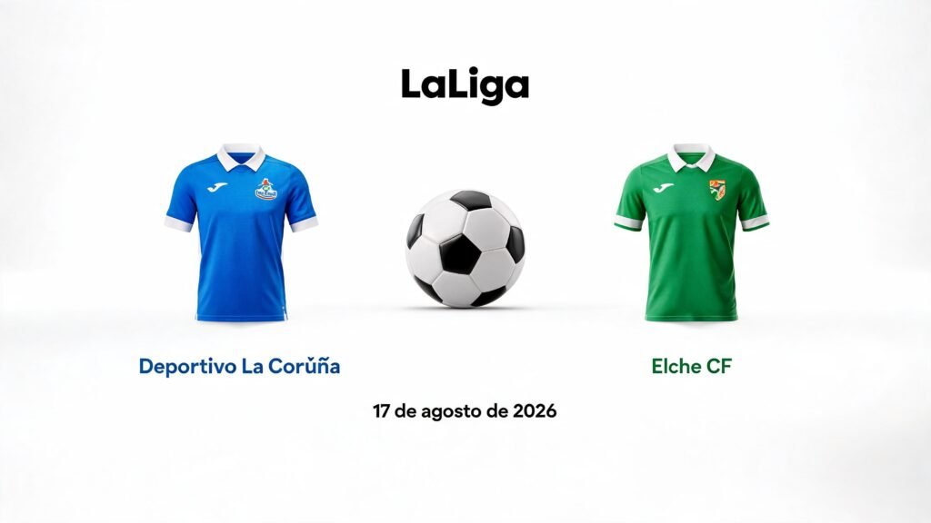 Deportivo La Coruña vs Elche: Partido de LaLiga programado para el 17 de agosto de 2026