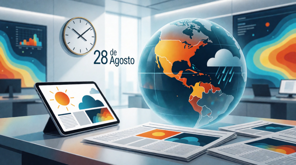 Diversos medios publican pronósticos del tiempo para el viernes 28 de agosto de 2026 en México y España