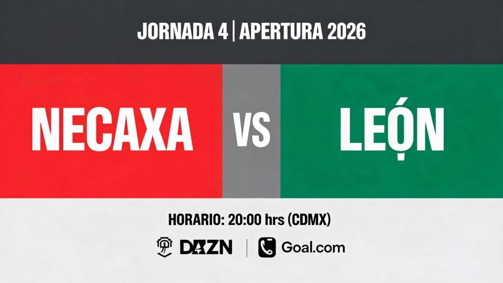 Necaxa vs León: Horarios y plataformas de visualización - Jornada 4 Apertura 2026
