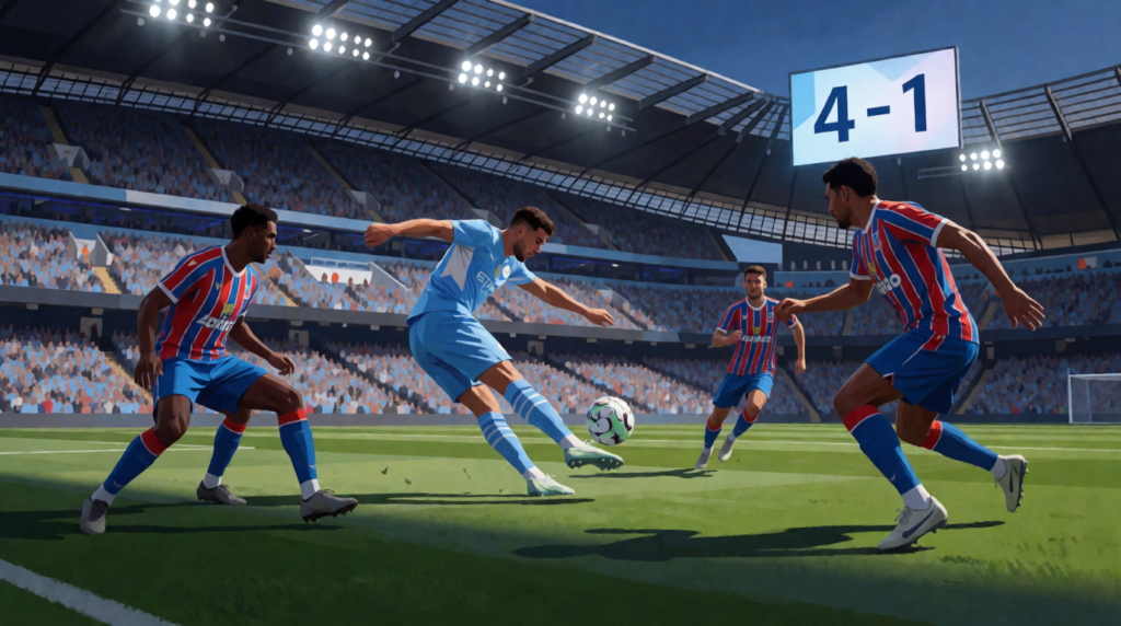 Manchester City golea 4-1 a Crystal Palace en la Jornada 2 de la Premier League 2026