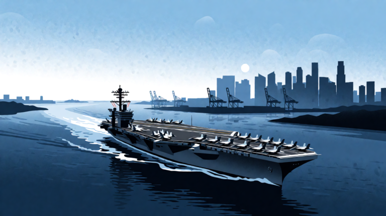 El USS Abraham Lincoln navega cerca de Singapur tras despliegue en Oriente Medio