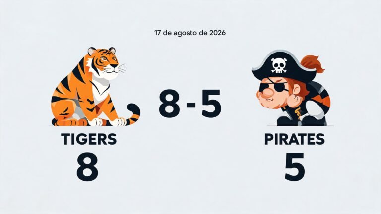 Tigers vencen a Pirates 8-5 en el partido del 17 de agosto de 2026