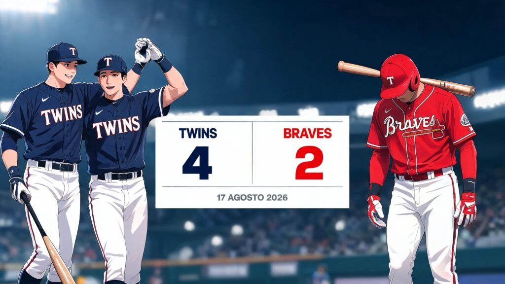 Twins vencen a Braves 4-2 en el juego del 17 de agosto de 2026