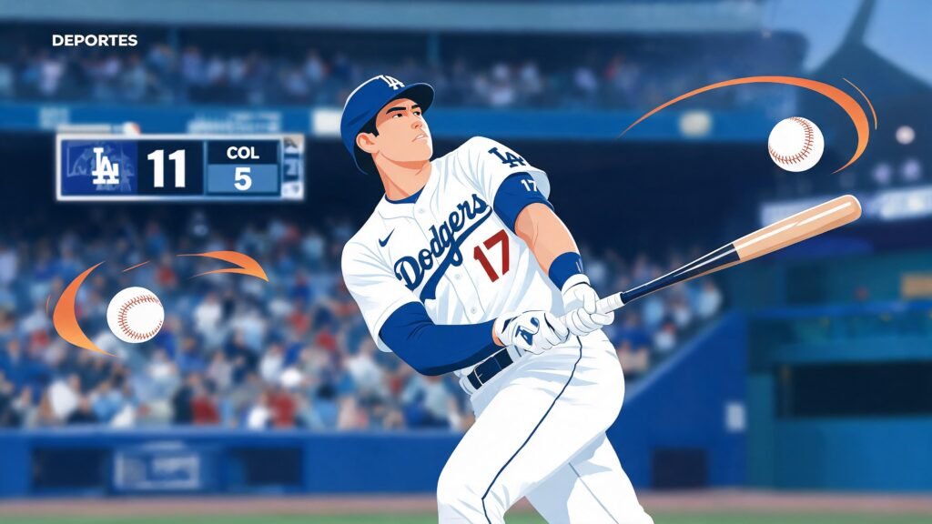 Shohei Ohtani dispara dos jonrones y lleva a los Dodgers a una victoria 11‑5 sobre los Rockies