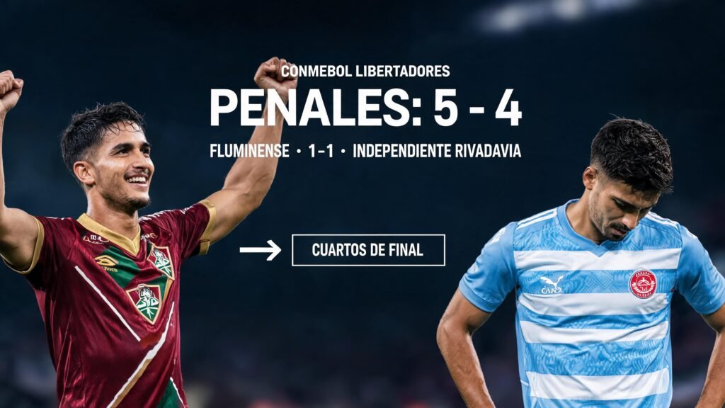 Fluminense avanza a cuartos de final de la Libertadores tras ganar 5‑4 en penales contra Independiente Rivadavia