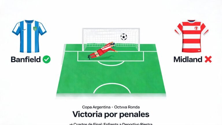 Banfield elimina a Midland por penales y avanza a cuartos de la Copa Argentina