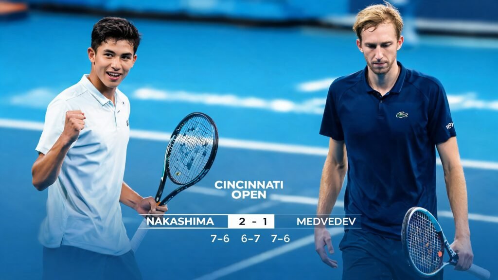 Brandon Nakashima vence a Daniil Medvedev en el Cincinnati Open tras dos intensos desempates