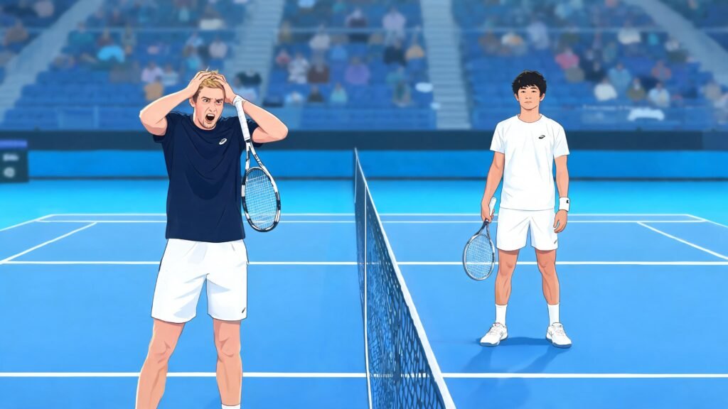 Medvedev pierde la cabeza y cae ante Nakashima