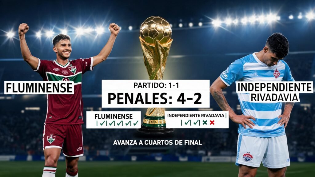 Fluminense gana en penales a Independiente Rivadavia y avanza a cuartos de la Libertadores