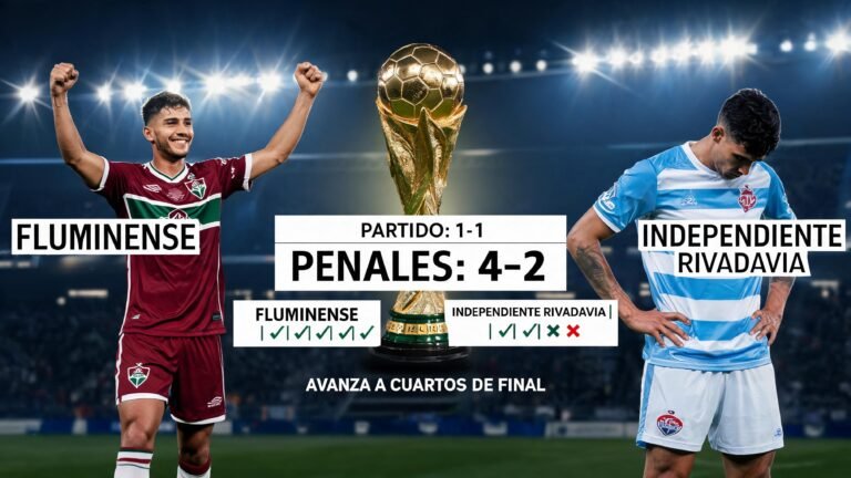 Fluminense gana en penales a Independiente Rivadavia y avanza a cuartos de la Libertadores