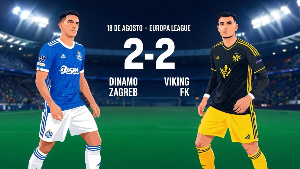 Dinamo Zagreb empata 2-2 con Viking FK en partido de Europa League