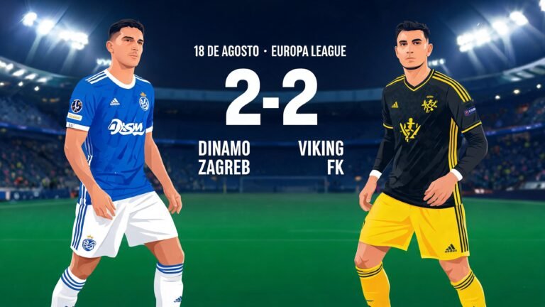 Dinamo Zagreb empata 2-2 con Viking FK en partido de Europa League