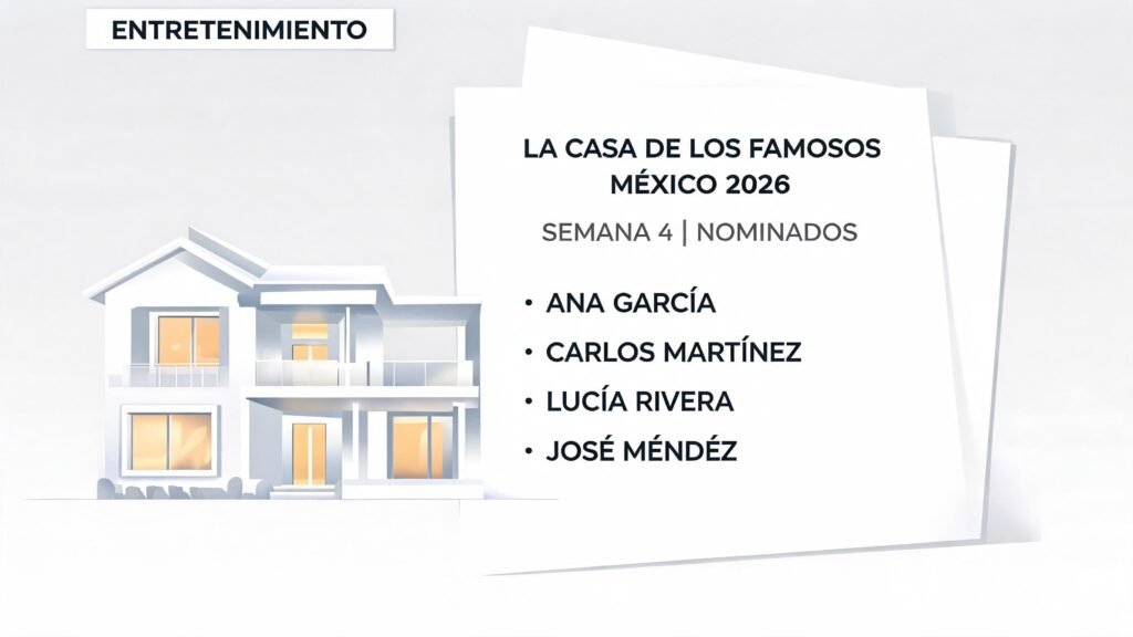 Publican lista de nominados de La Casa de los Famosos México 2026 para la semana 4