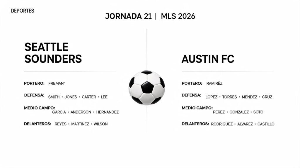 Seattle Sounders vs Austin FC: Pronóstico y alineaciones para la jornada 21 de la MLS 2026