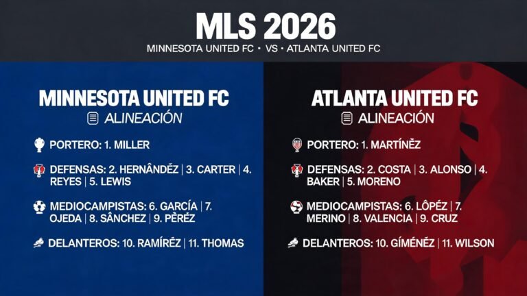 Alineaciones de Minnesota United FC y Atlanta United FC para la MLS 2026