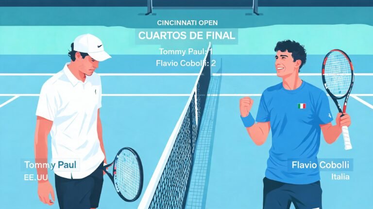 Tommy Paul pierde 1‑2 ante Flavio Cobolli en cuartos de final del Cincinnati Open