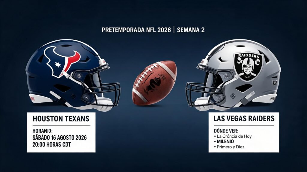 Texans vs. Raiders: horario y dónde ver la pretemporada NFL 2026